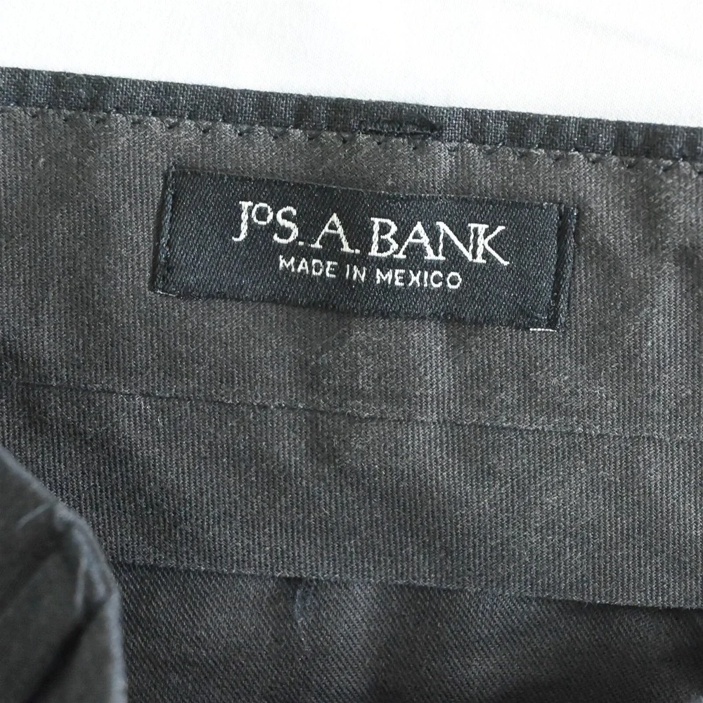 Jos A‎ Bank 40x29 Gray 100% Wool Pleated Cuffed Mens Dress Pants